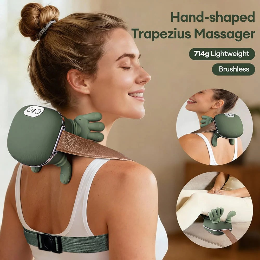 MASAJEADOR DE CUELLO CON MANOS - ALIVIA LA TENSIÓN Y EL ESTRES
